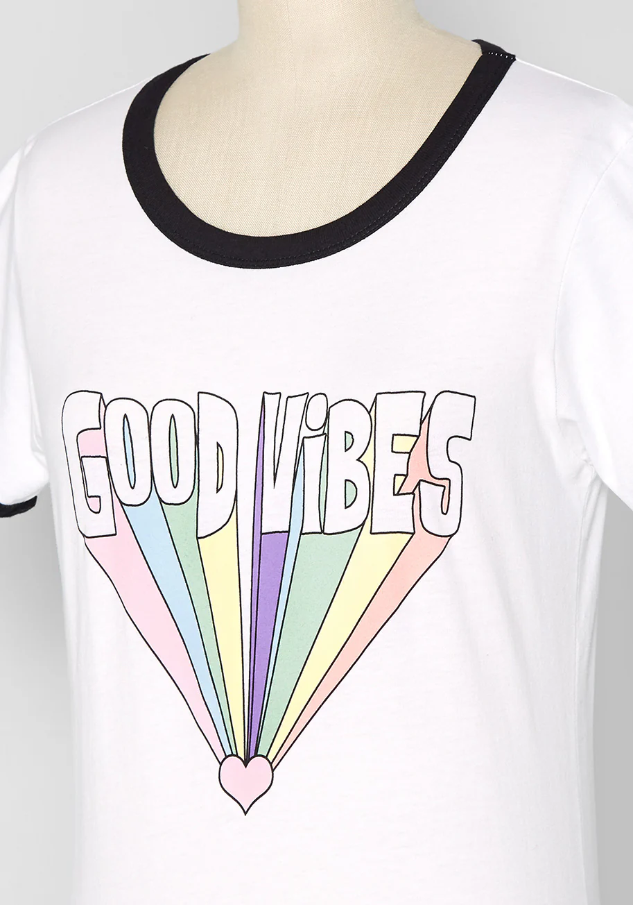 Good Vibes Ringer Tee - Olabens
