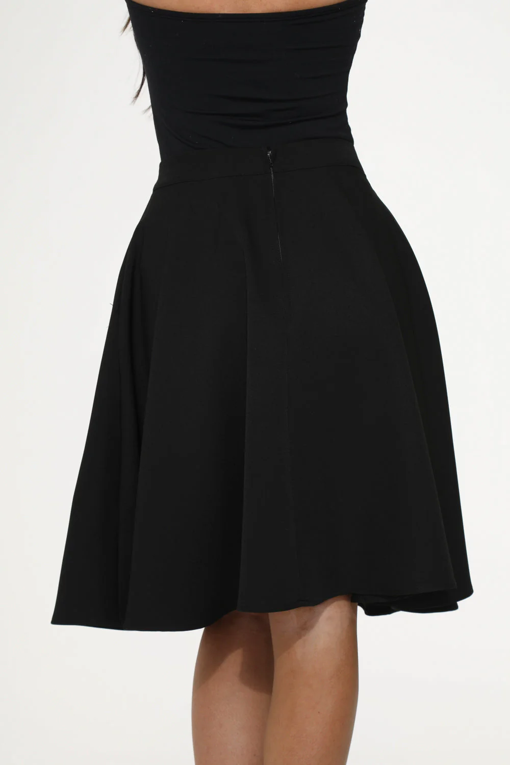 Black Hot Pink Embroidered Poodle Swing Skirt - Olabens