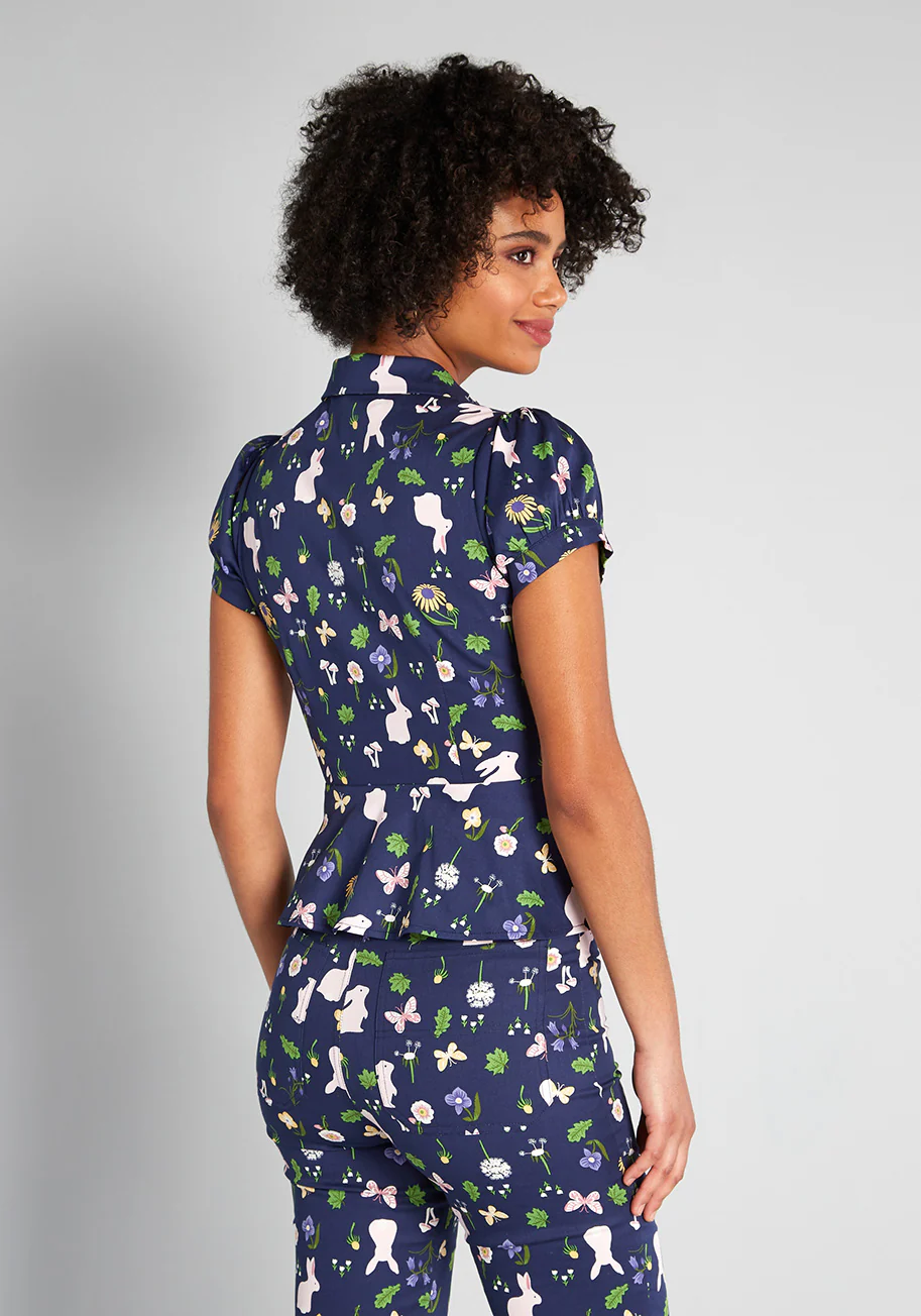 Isnyt x Collectif Joys of Spring Button-Up Blouse - Olabens