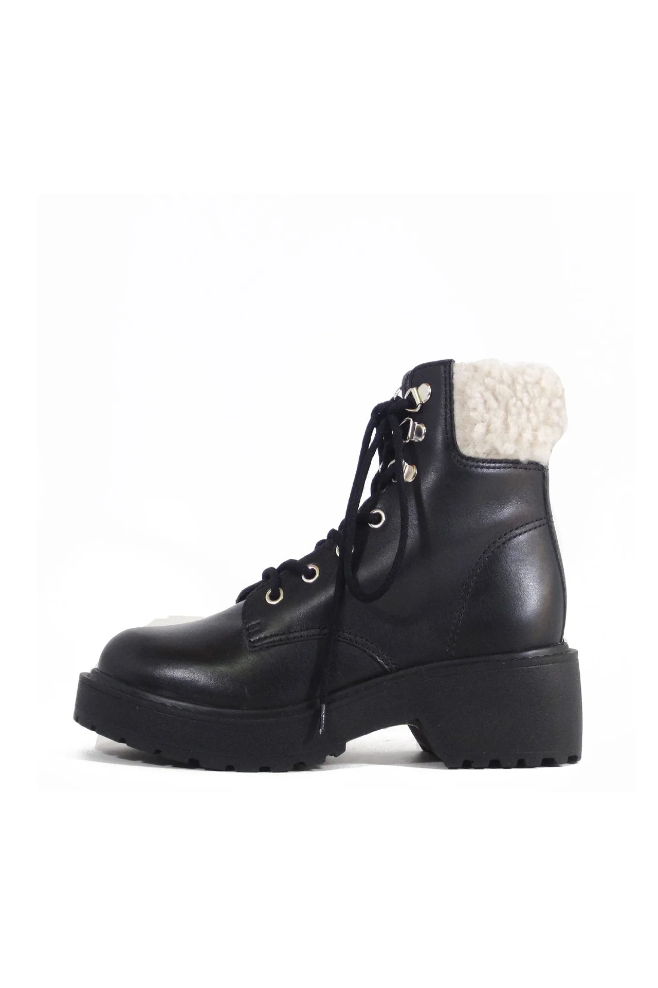 Seal Combat Boots with Shearling - Olabens