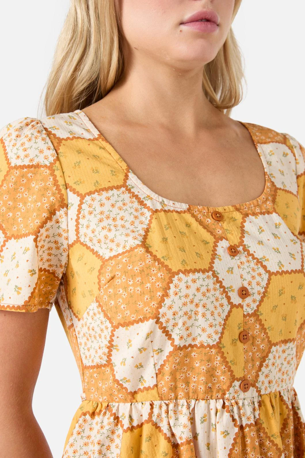 Patchwork Sleeved Mini Dress - Olabens