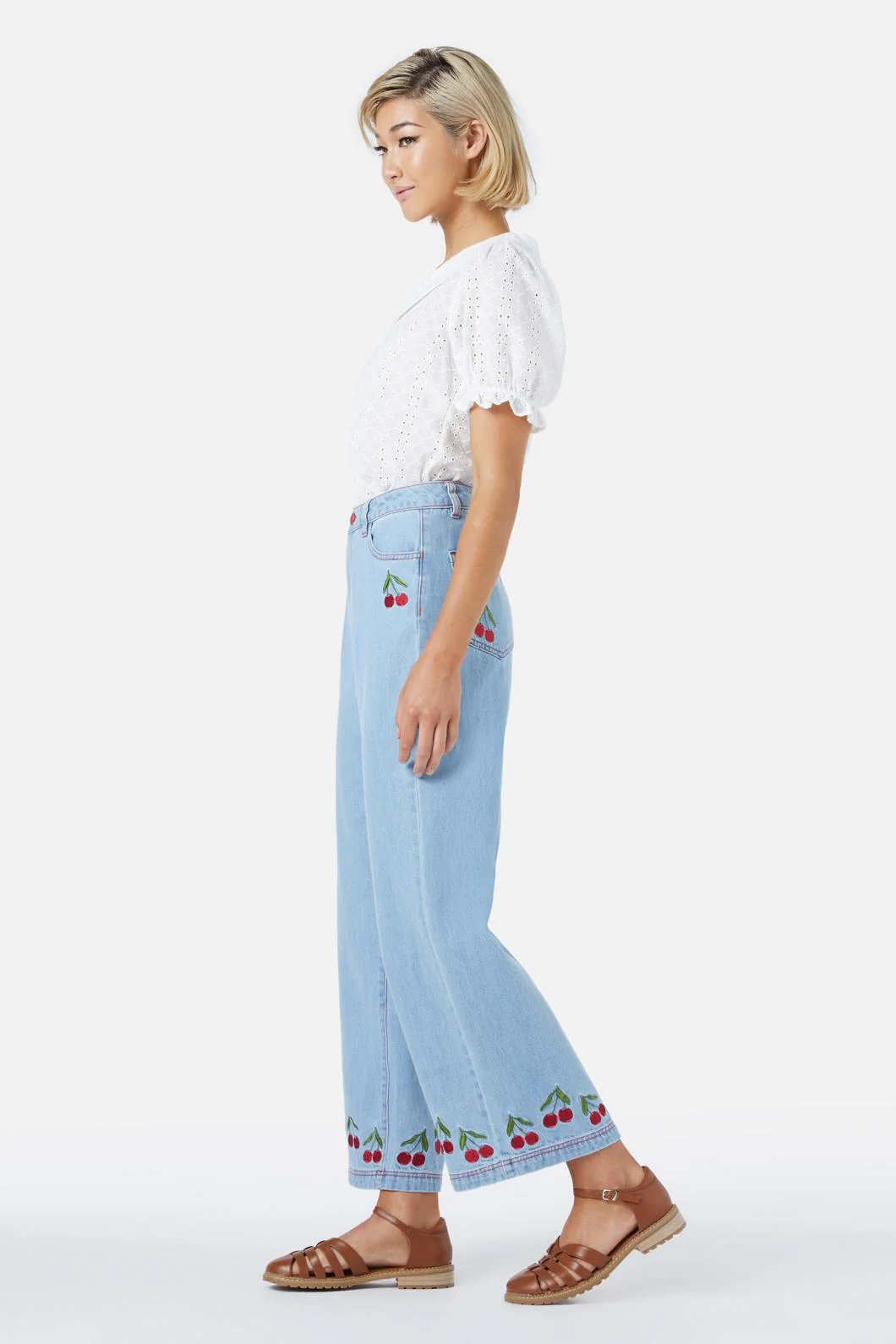 Cherry Embroidered Jean - Olabens