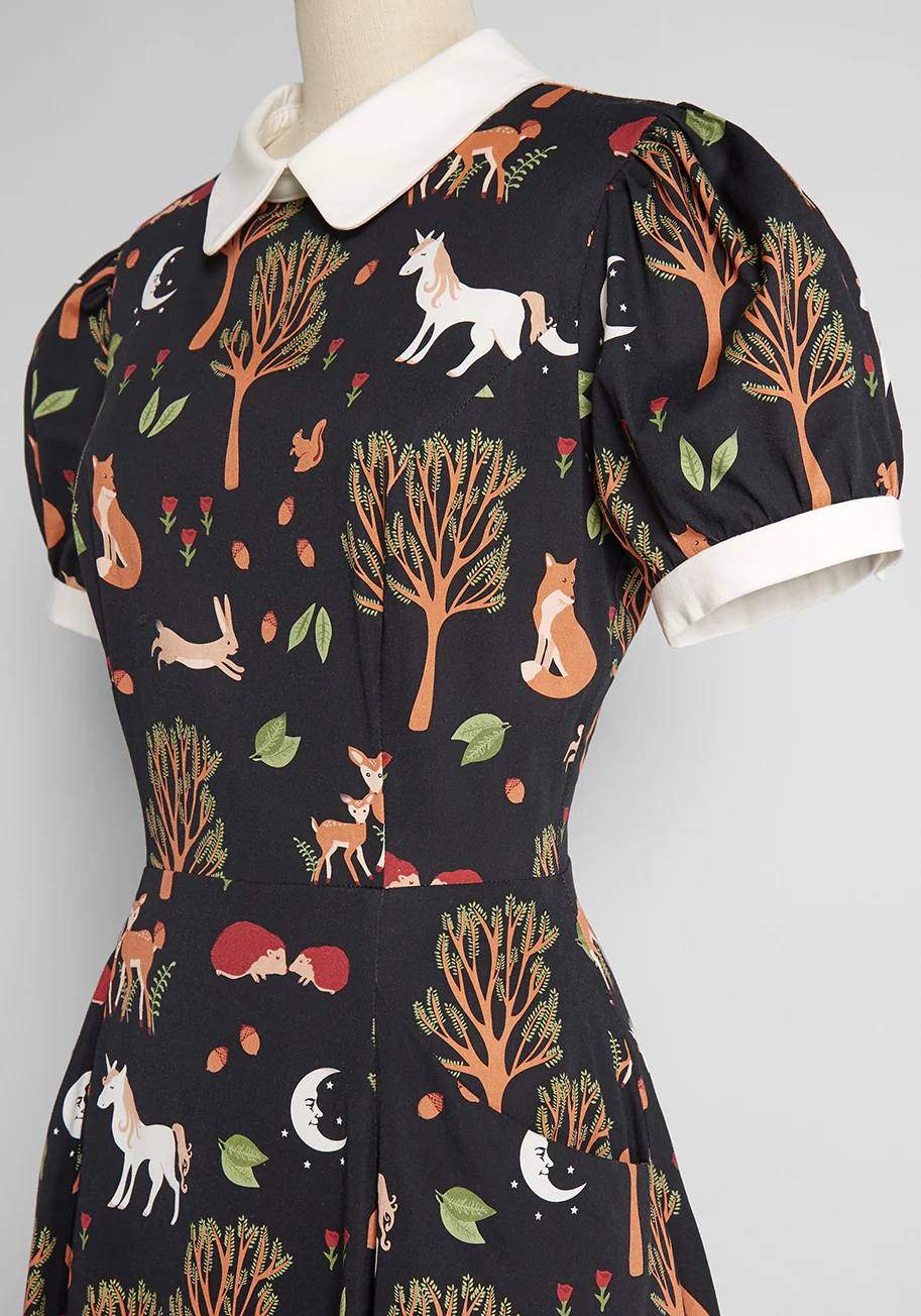 Isnyt x Collectif Enchanted By Fall Swing Dress - Olabens