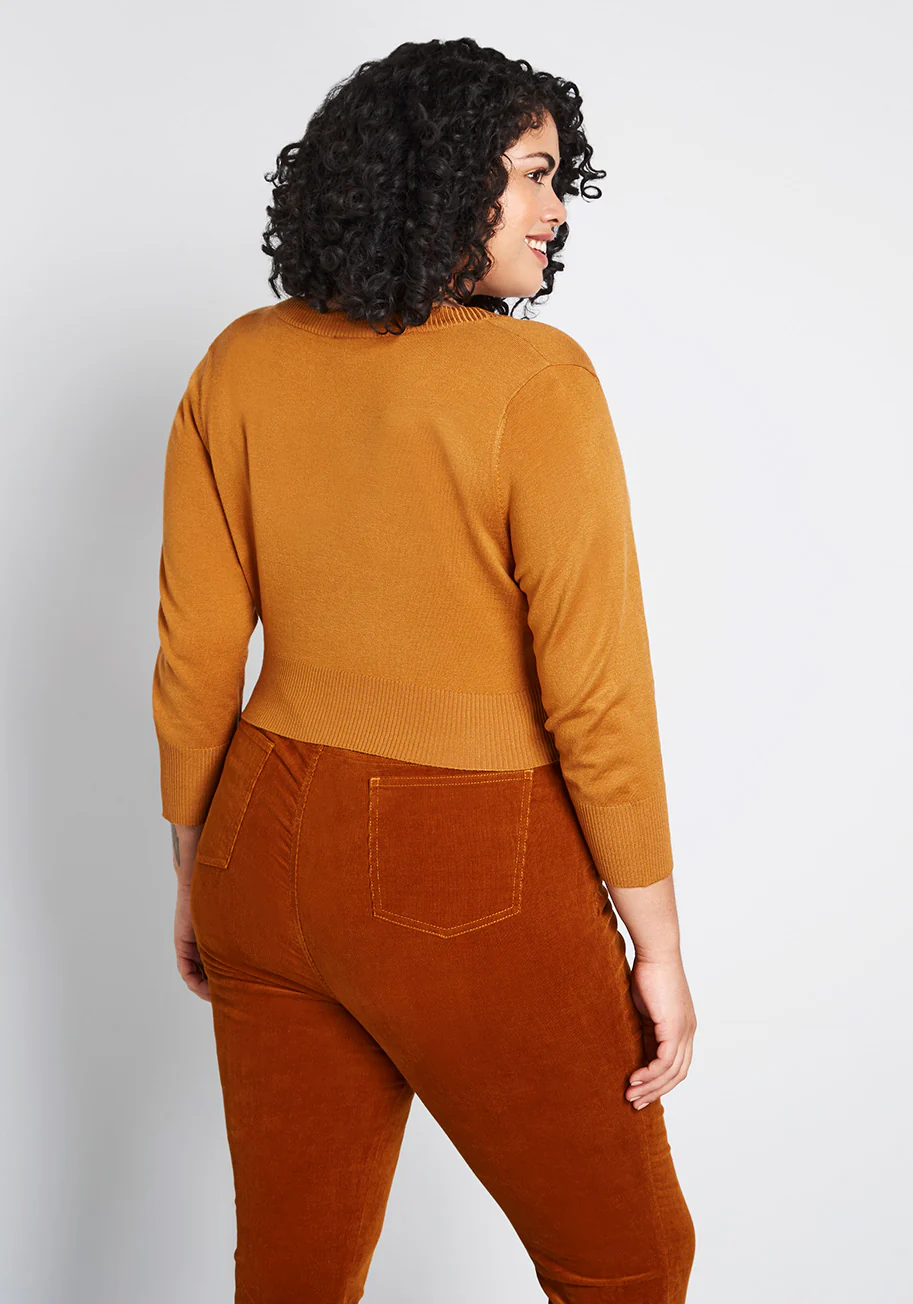 The Dream of the Crop Cardigan in Pumpkin Orange - Olabens