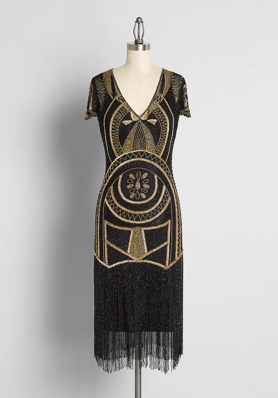 Valley of the Queens Beaded Tassel Dress - Olabens