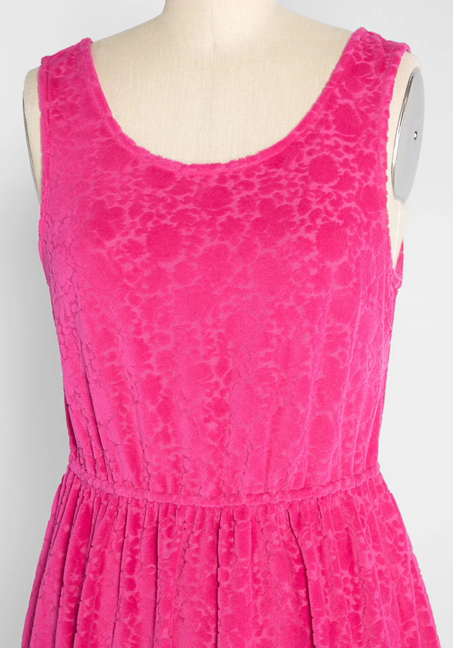Optimistic Effect Velour Sleeveless Dress Sweet Berry - Olabens