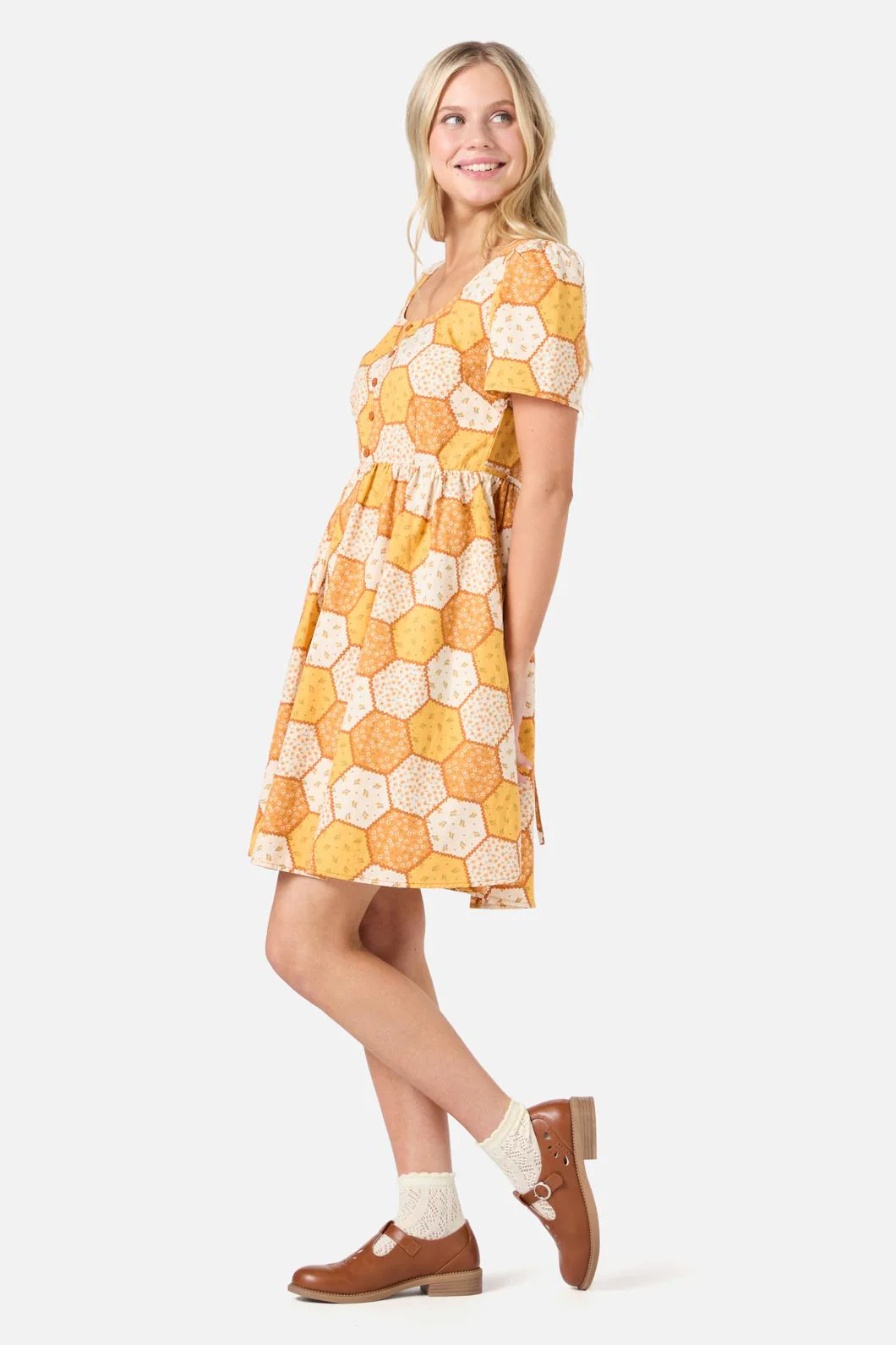Patchwork Sleeved Mini Dress - Olabens