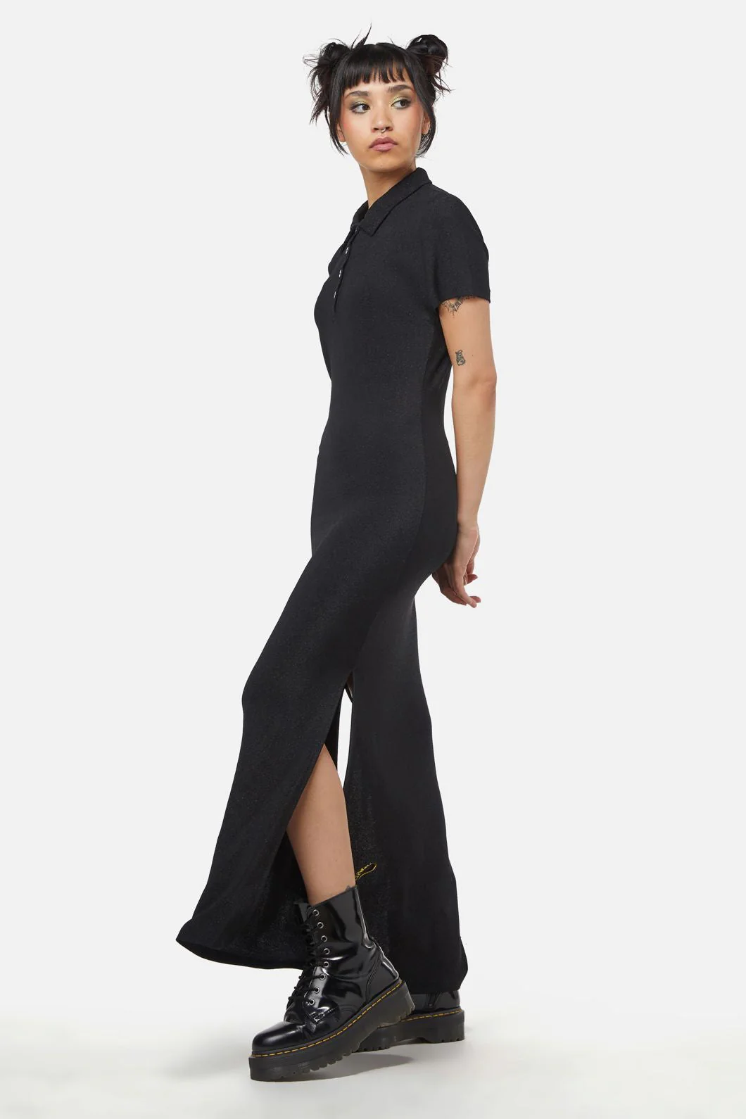 Glitter Mesh Midi Dress - Olabens