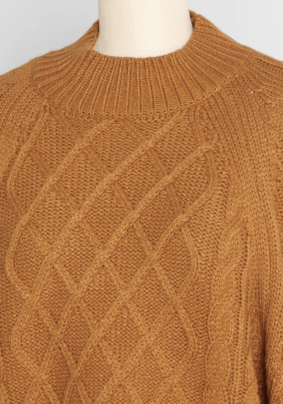 Crossing My Mind Cable Knit Sweater - Olabens
