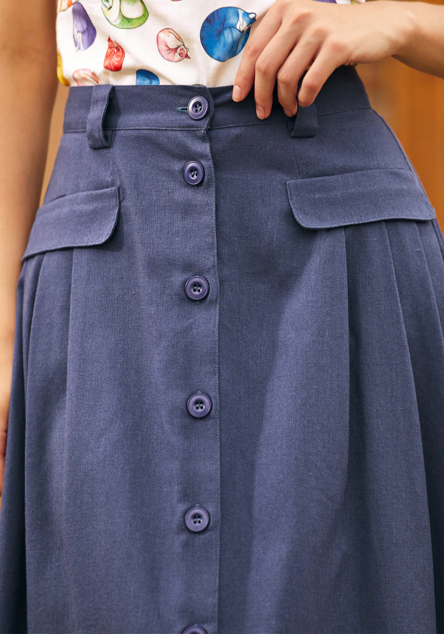Effortless Feature Midi Skirt - Olabens