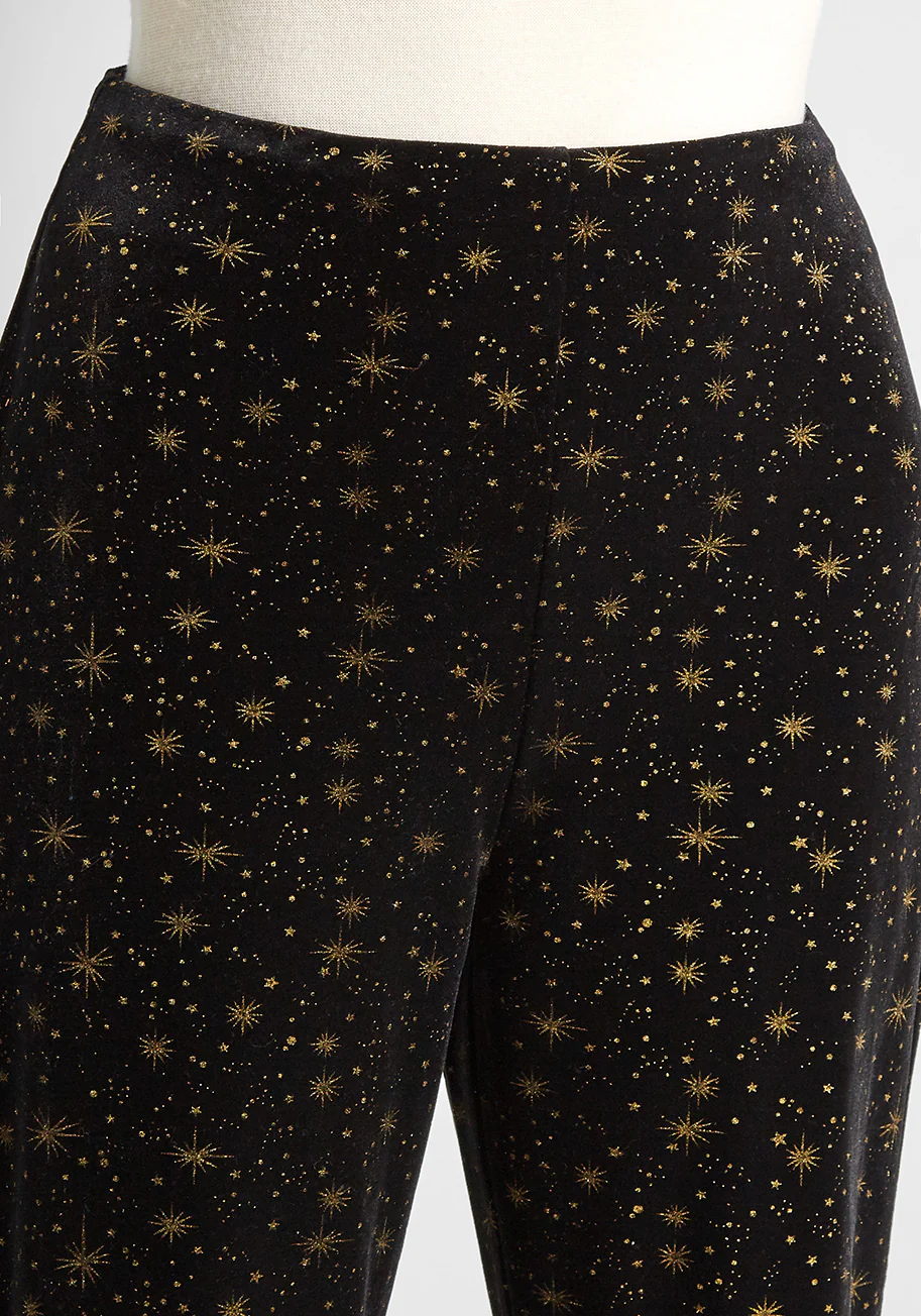 Golden Constellations Flare Pants - Olabens