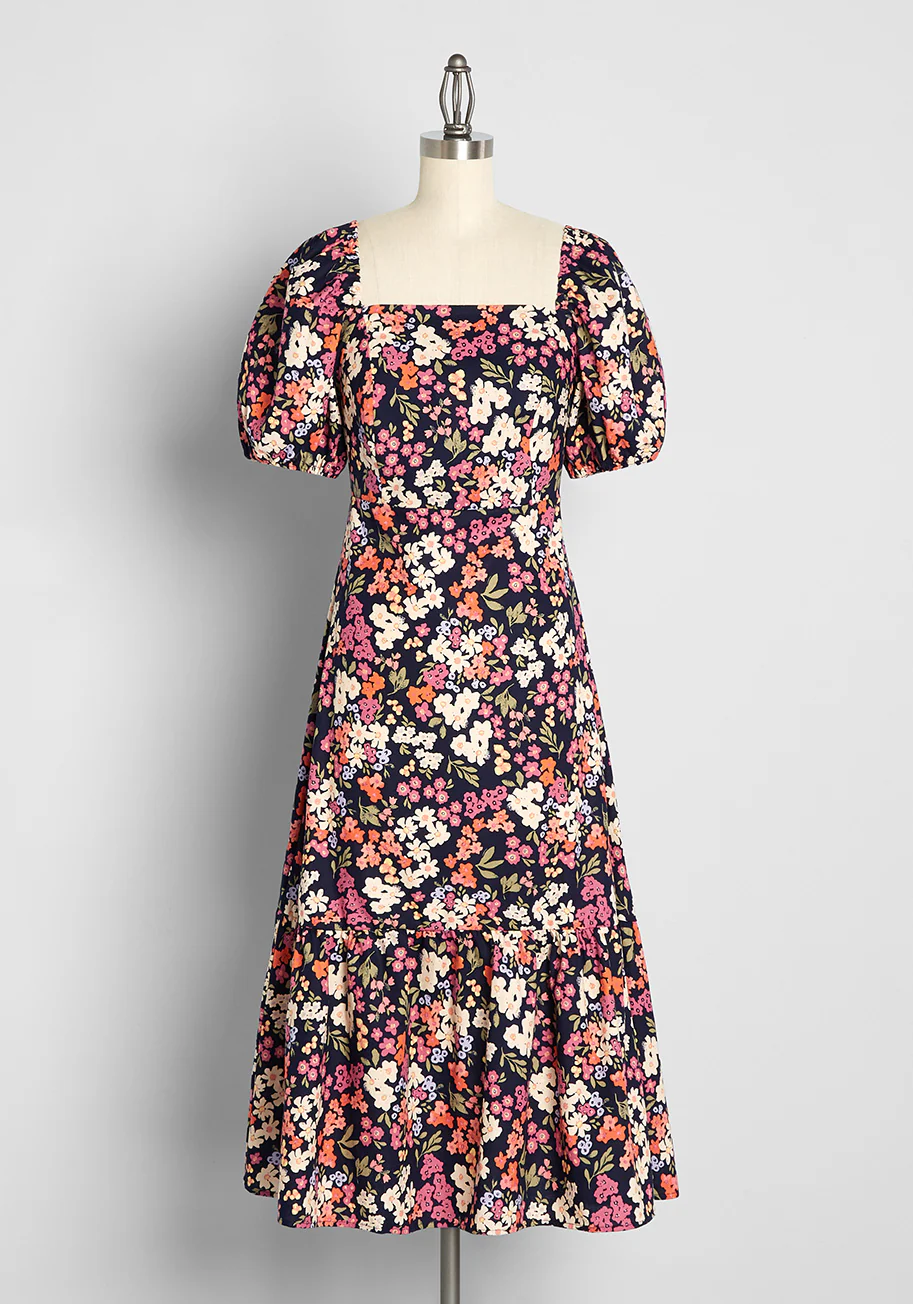 Countryside Sojourn Tiered Midi Dress - Olabens