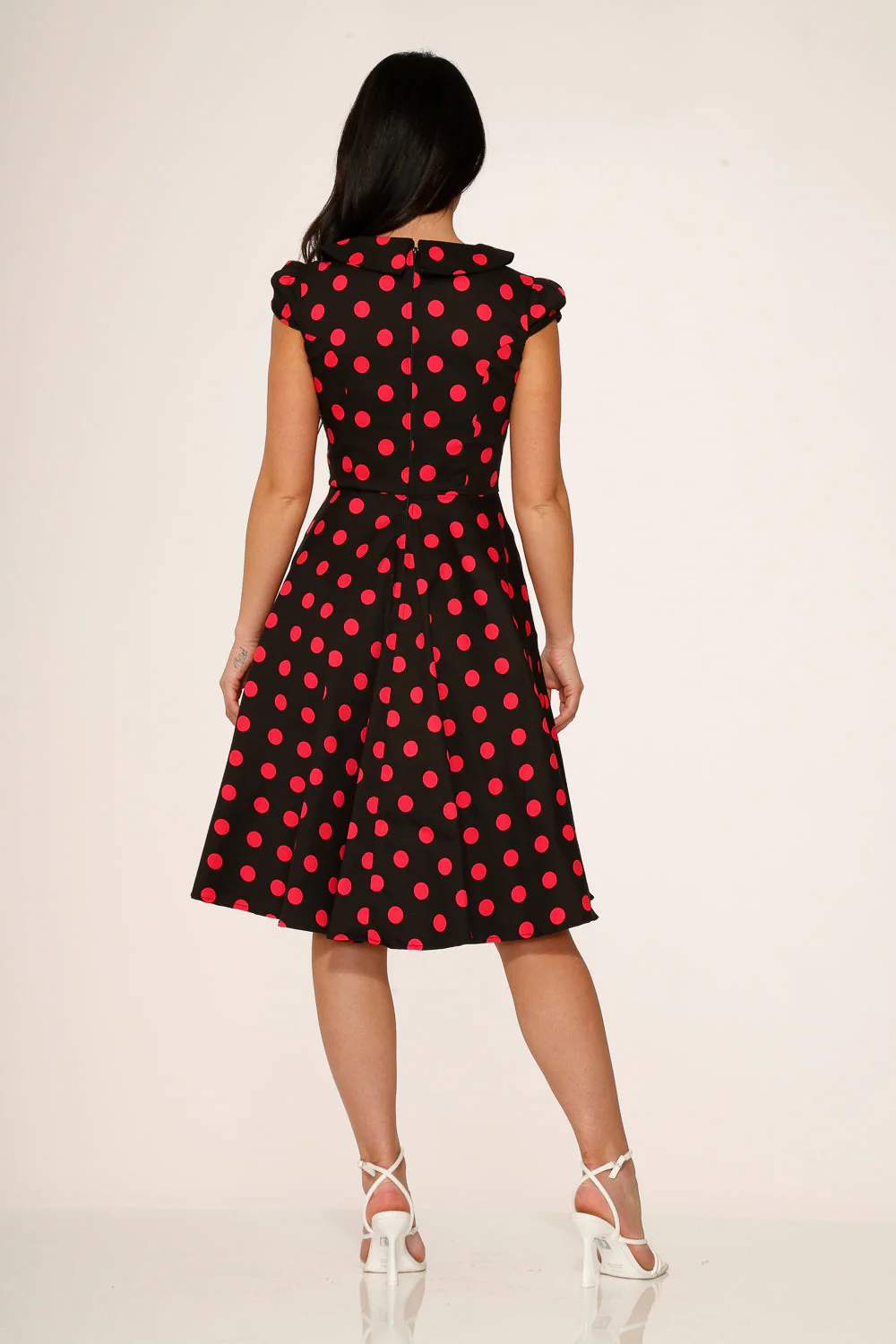 Black & Pink Polka Dot Swing Dress - Olabens