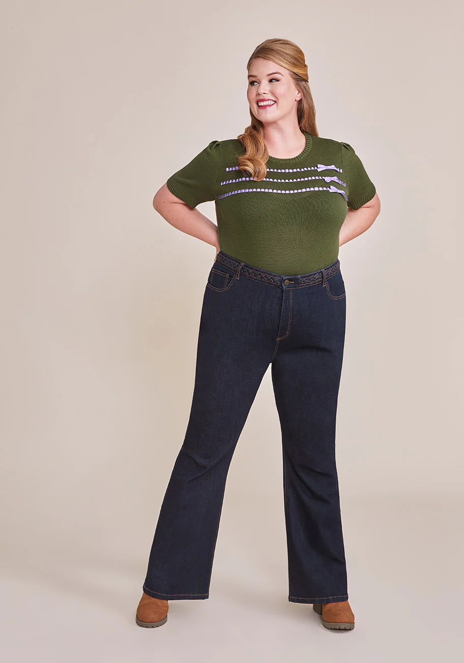Keeping It Bow-tiful Short Sleeve Sweater - Olabens