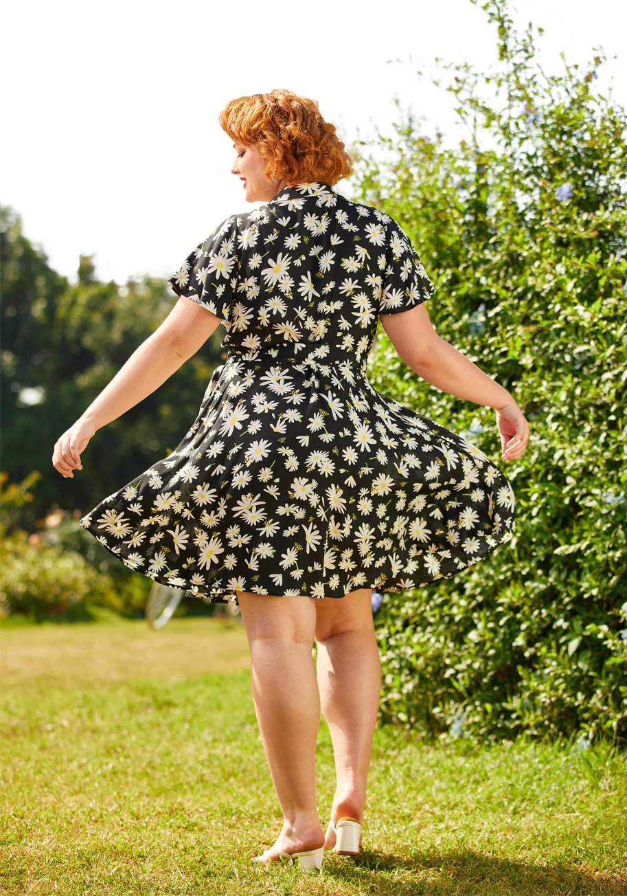 Just Wandering Camp Collar Wrap Dress - Olabens