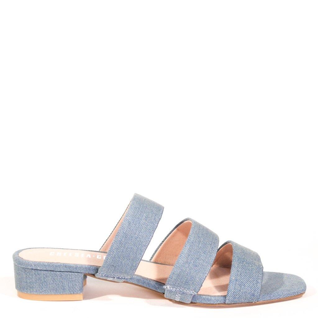 April Denim Sandal Mules - Olabens