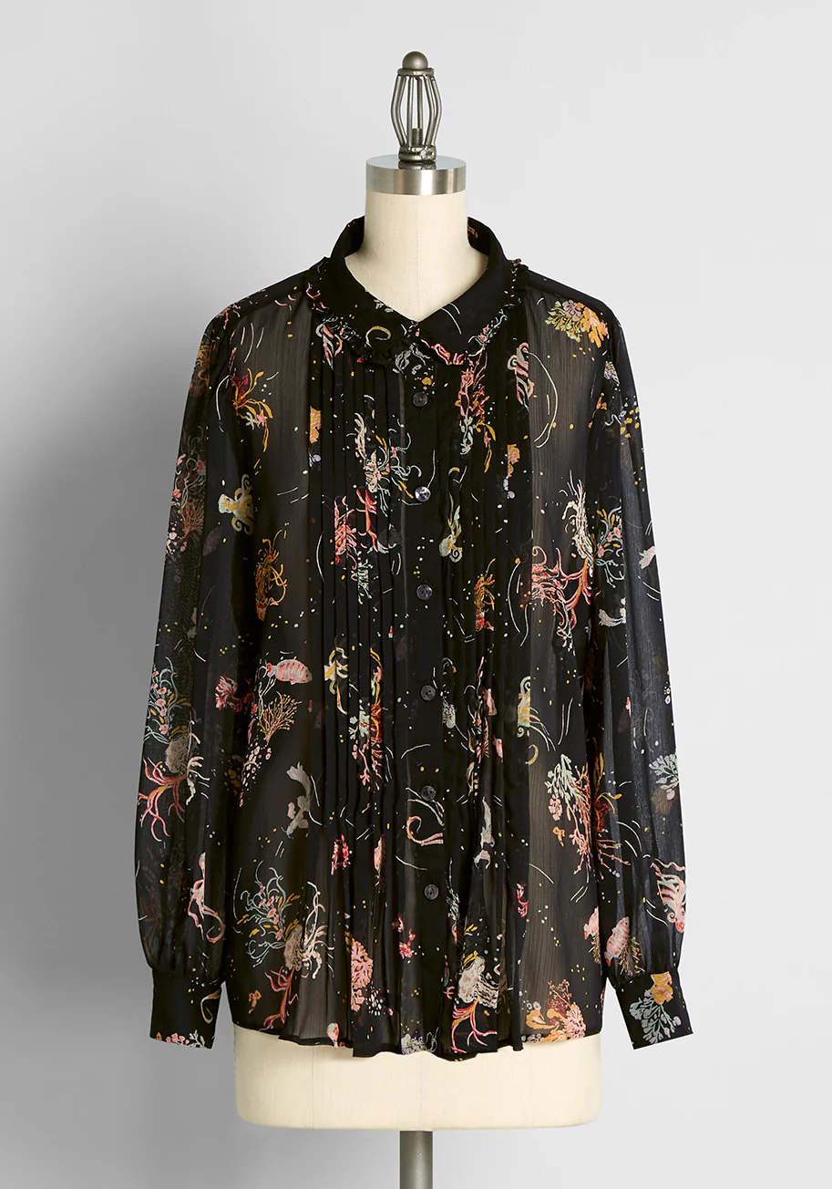 Layer of Allure Button-Up Blouse - Olabens