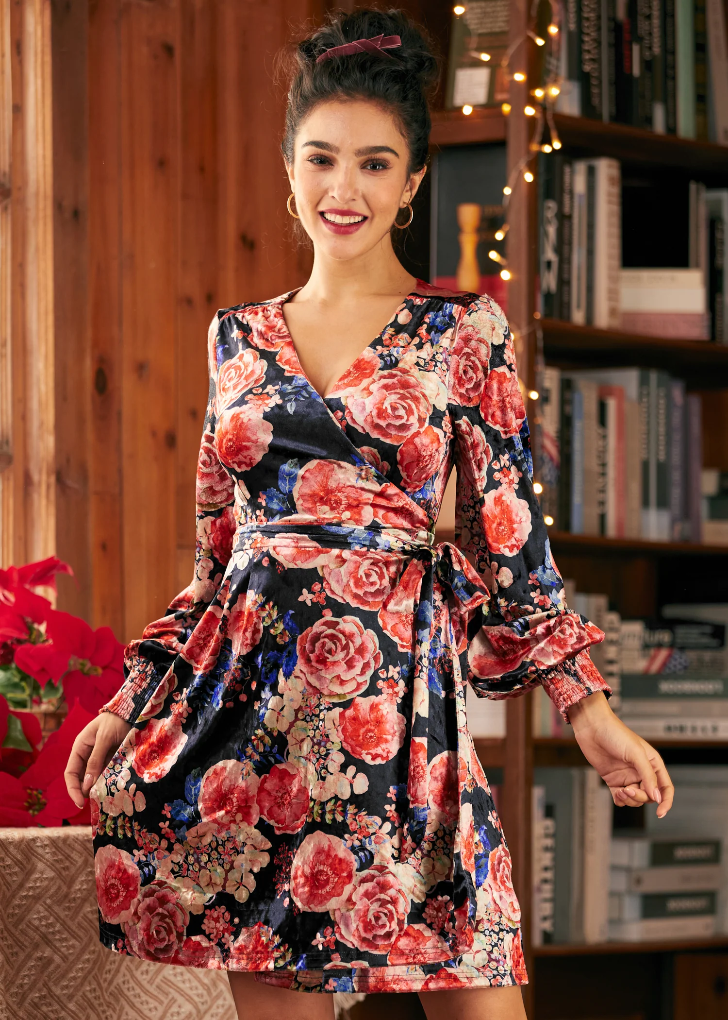 Celestial Silhouette Balloon Sleeve Dress - Olabens