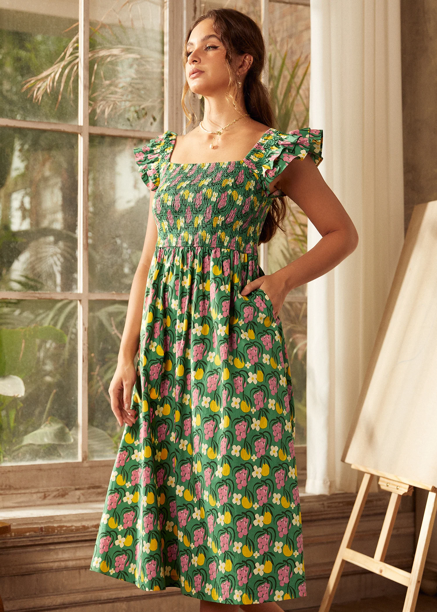 Flair and Square Babydoll Dress - Olabens
