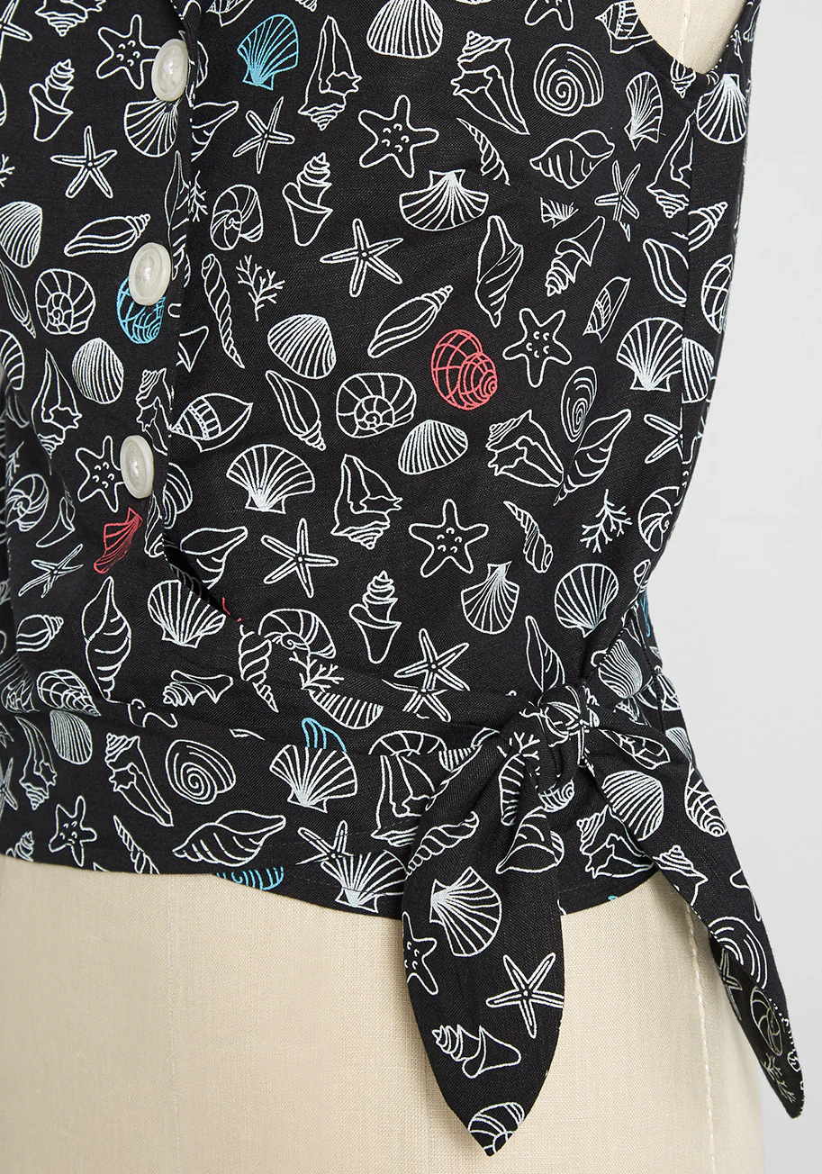 Charming in The Catskills Sleeveless Tie-Front Shirt - Olabens