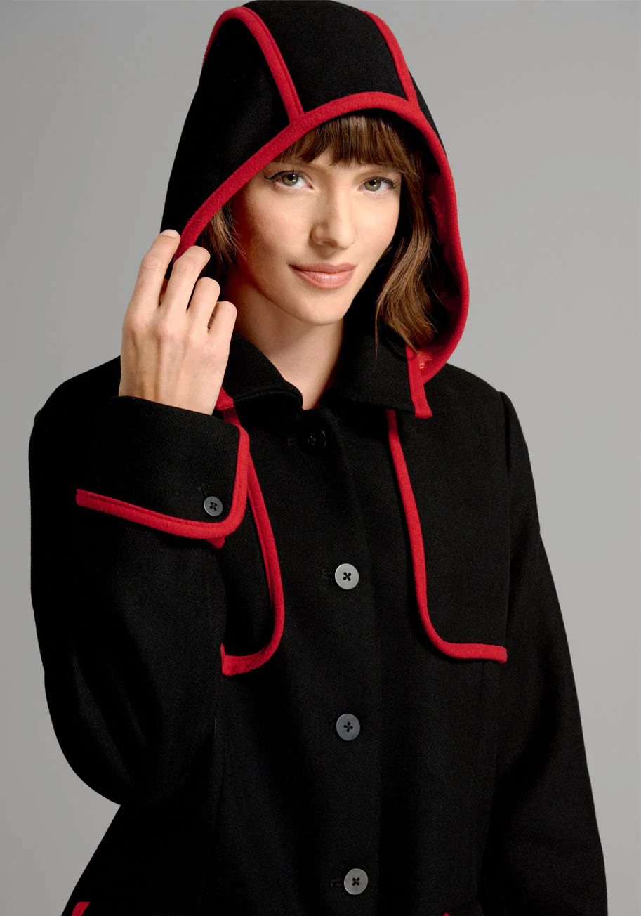 Black Licorice Wool Coat - Olabens