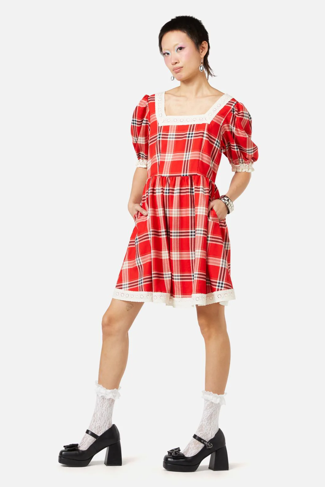 Queen Of Cats Tartan Dress - Olabens