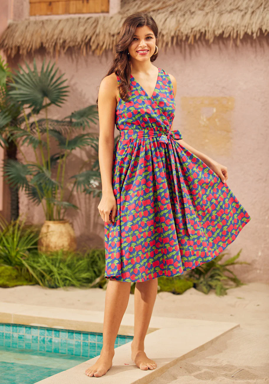 Instant Energy Faux-Wrap Dress - Olabens
