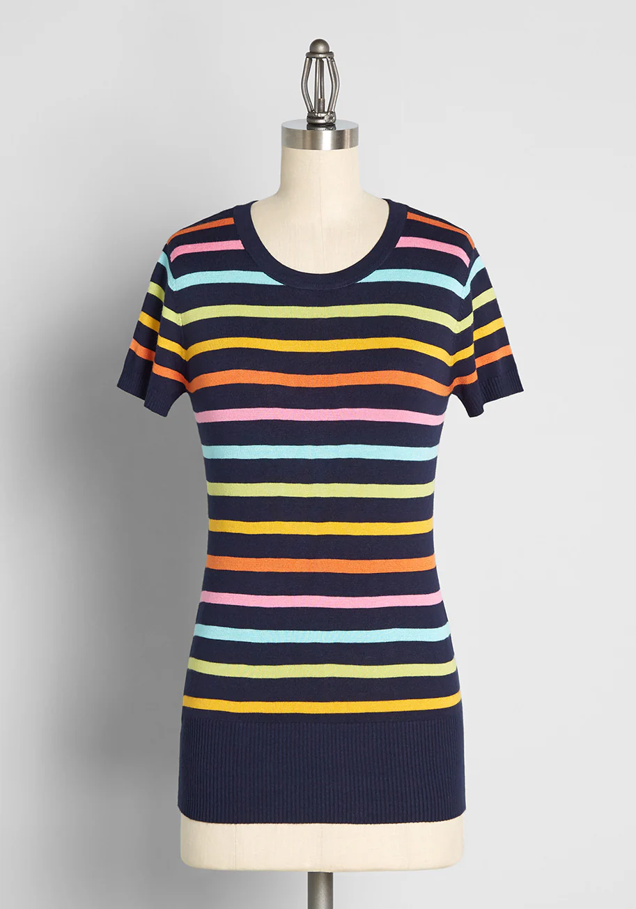 Virtue Of Vibrancy Short Sleeve Sweater - Olabens