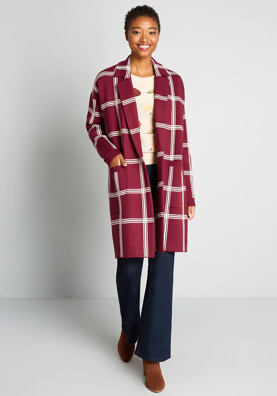 Mid-Century Modern Love Sweater Coat - Olabens