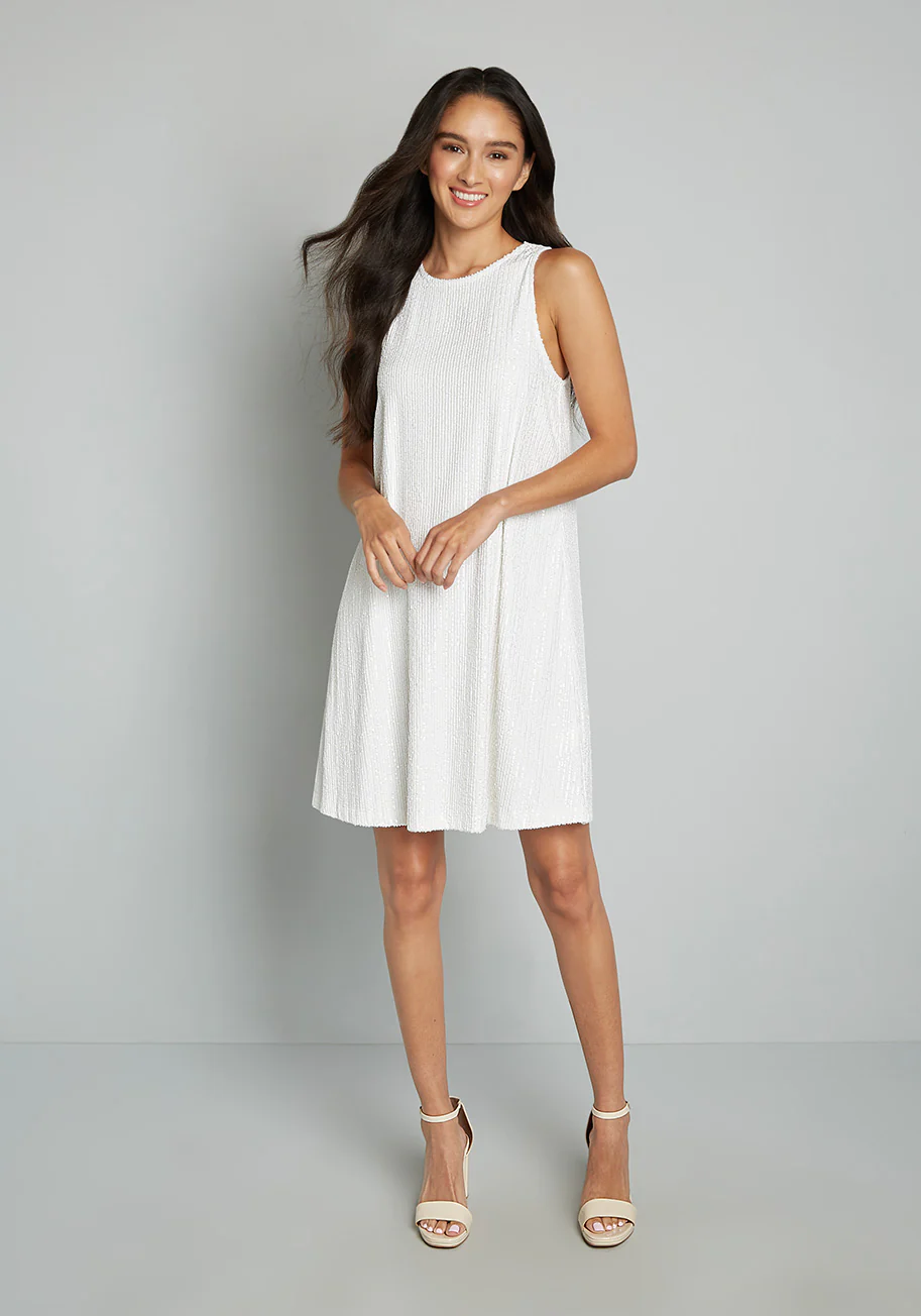 Shine and Dine Sequin Shift Dress - Olabens