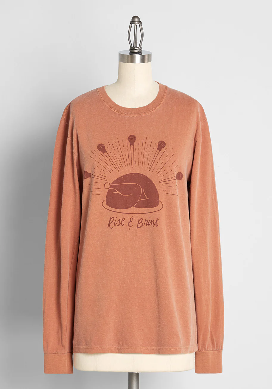 It's Time to Rise and Brine Graphic Long Sleeve Tee - Olabens