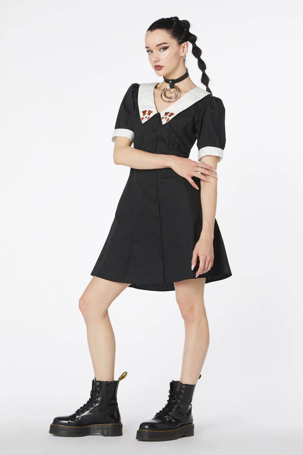 Puppy Embroidery Dress - Olabens