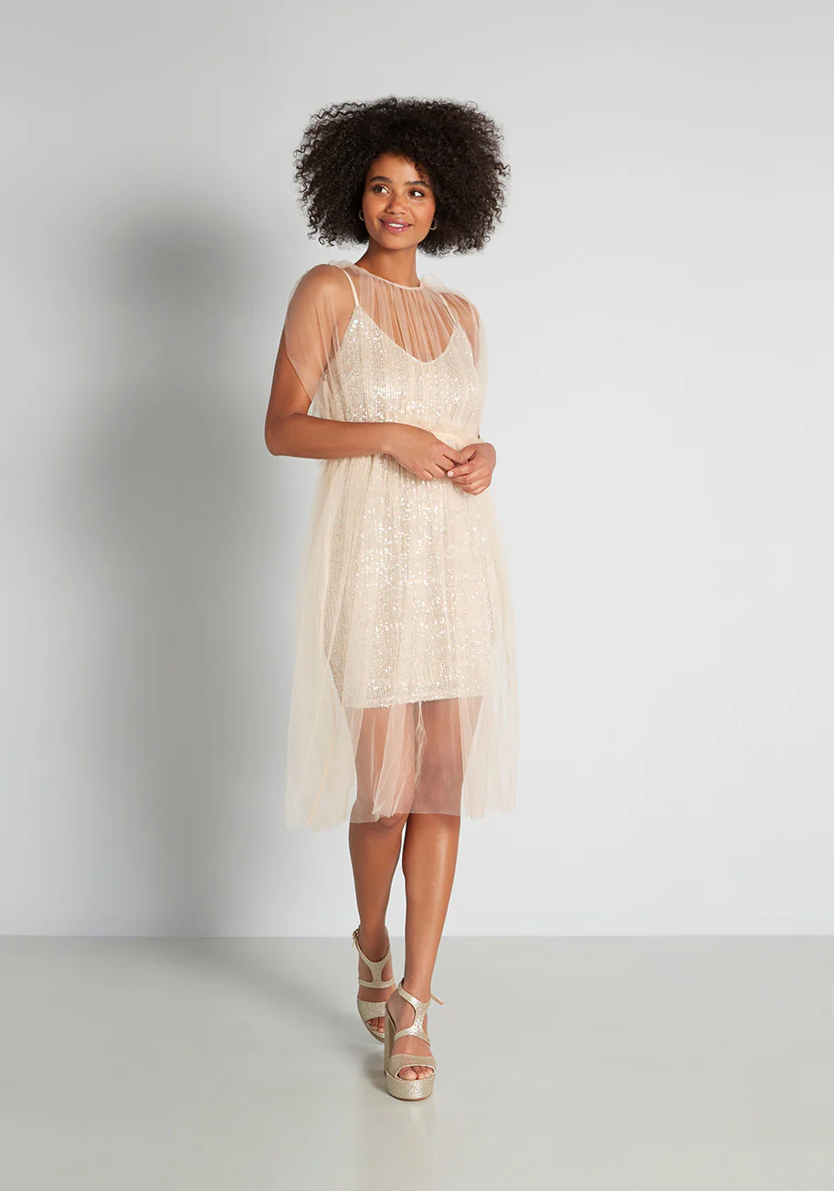 Sheer to Sparkle Mini Dress - Olabens