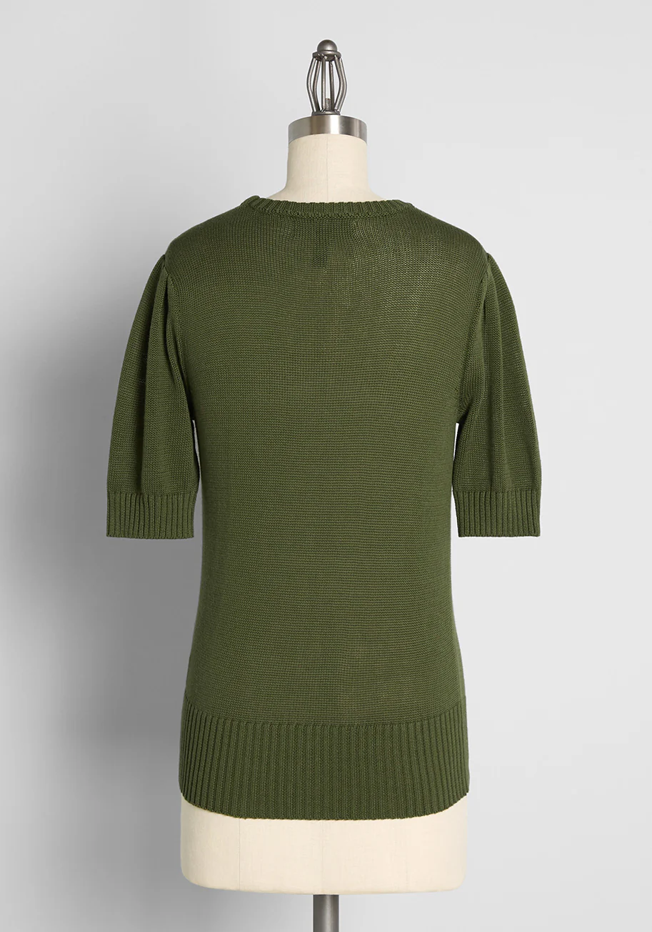 Keeping It Bow-tiful Short Sleeve Sweater - Olabens