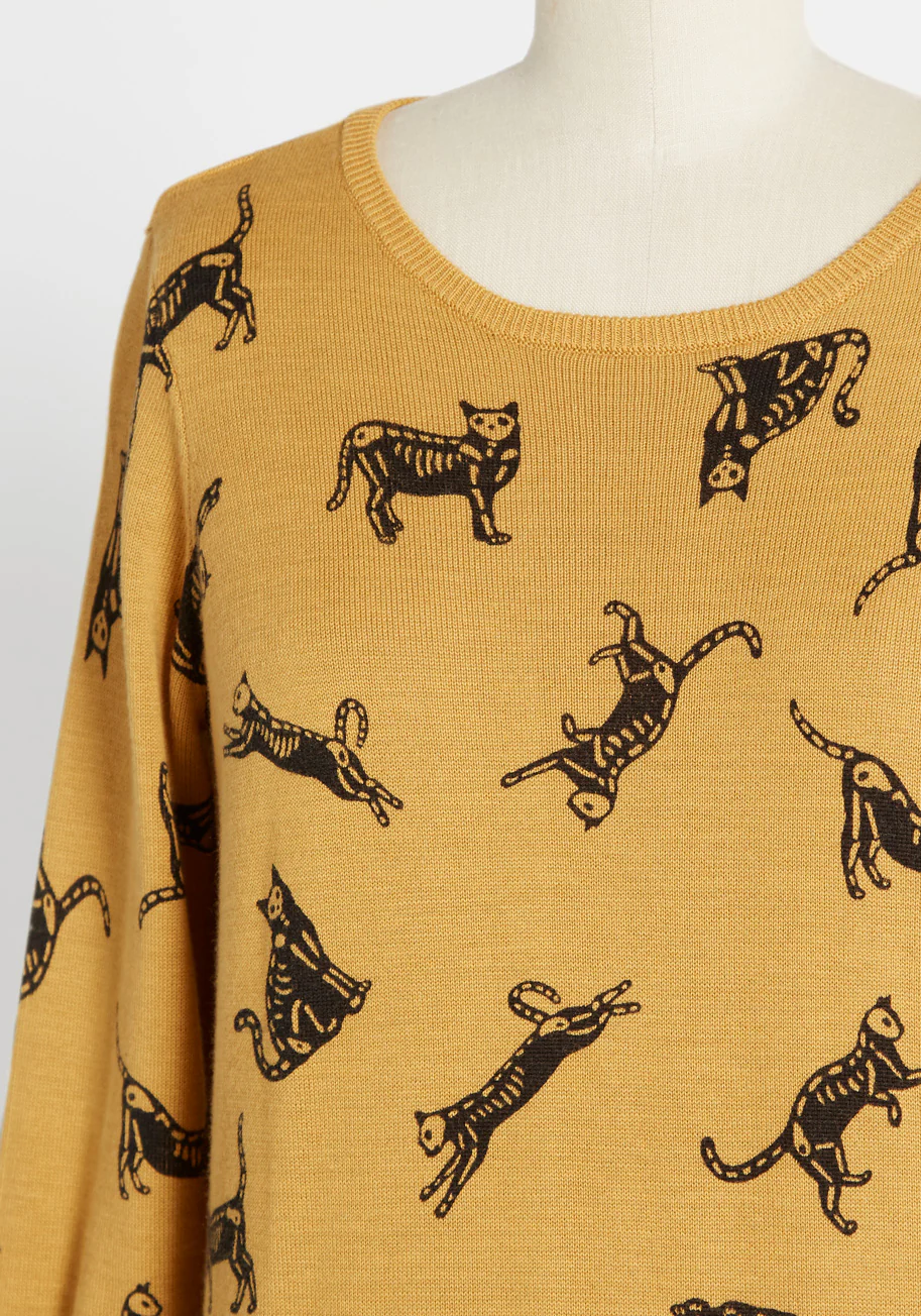 Spooky Kitty Pullover Sweater - Olabens