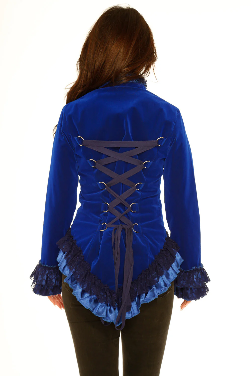 Blue Velvet Gloria Tailed Jacket - Olabens