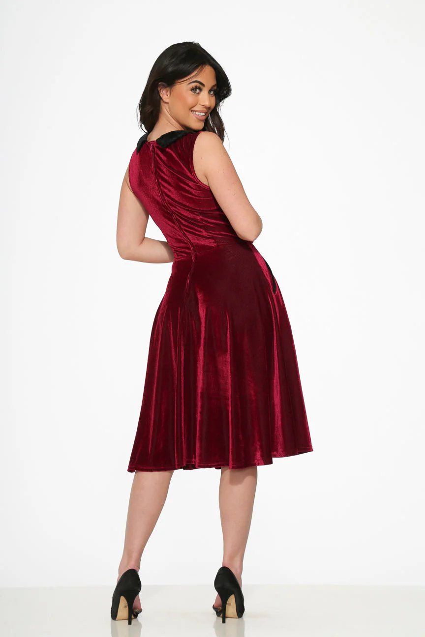 Purple Kurtroy with Black Collor Swing Dress - Olabens