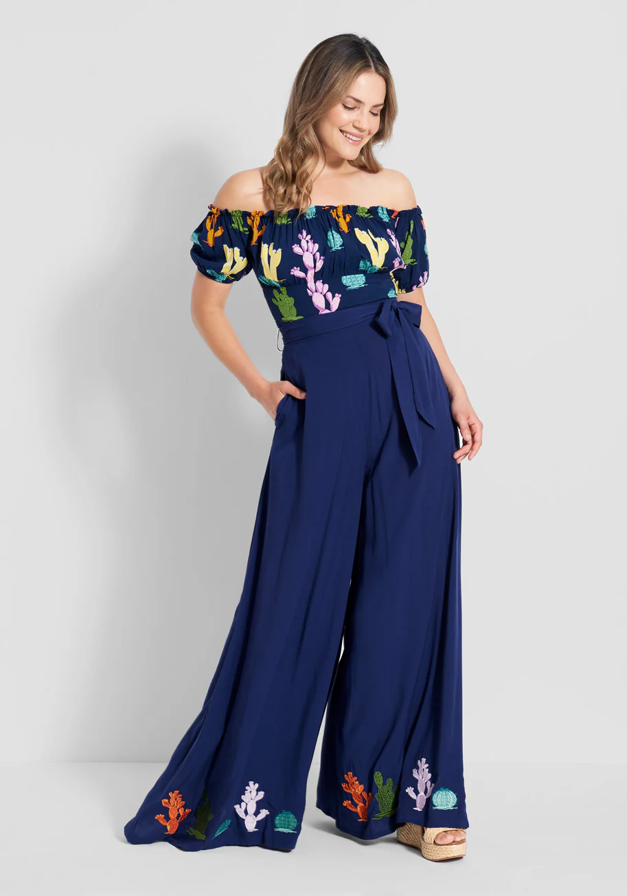 Isnyt x Collectif A Cacti Collaboration Wide-Leg Pants - Olabens