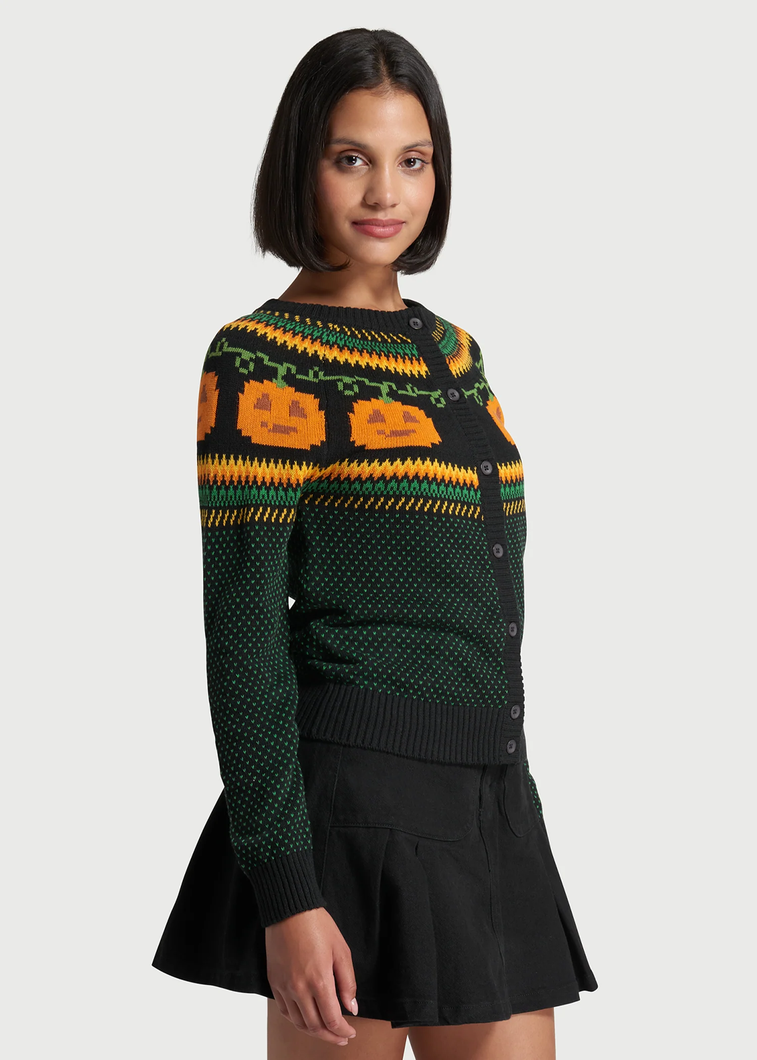 Give 'Em Pumpkin To Talk About Fair Isle Cardigan - Olabens