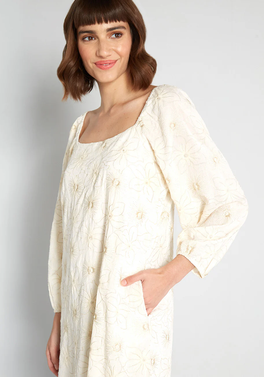 Follow Your Bliss Embroidered Mini Dress - Olabens