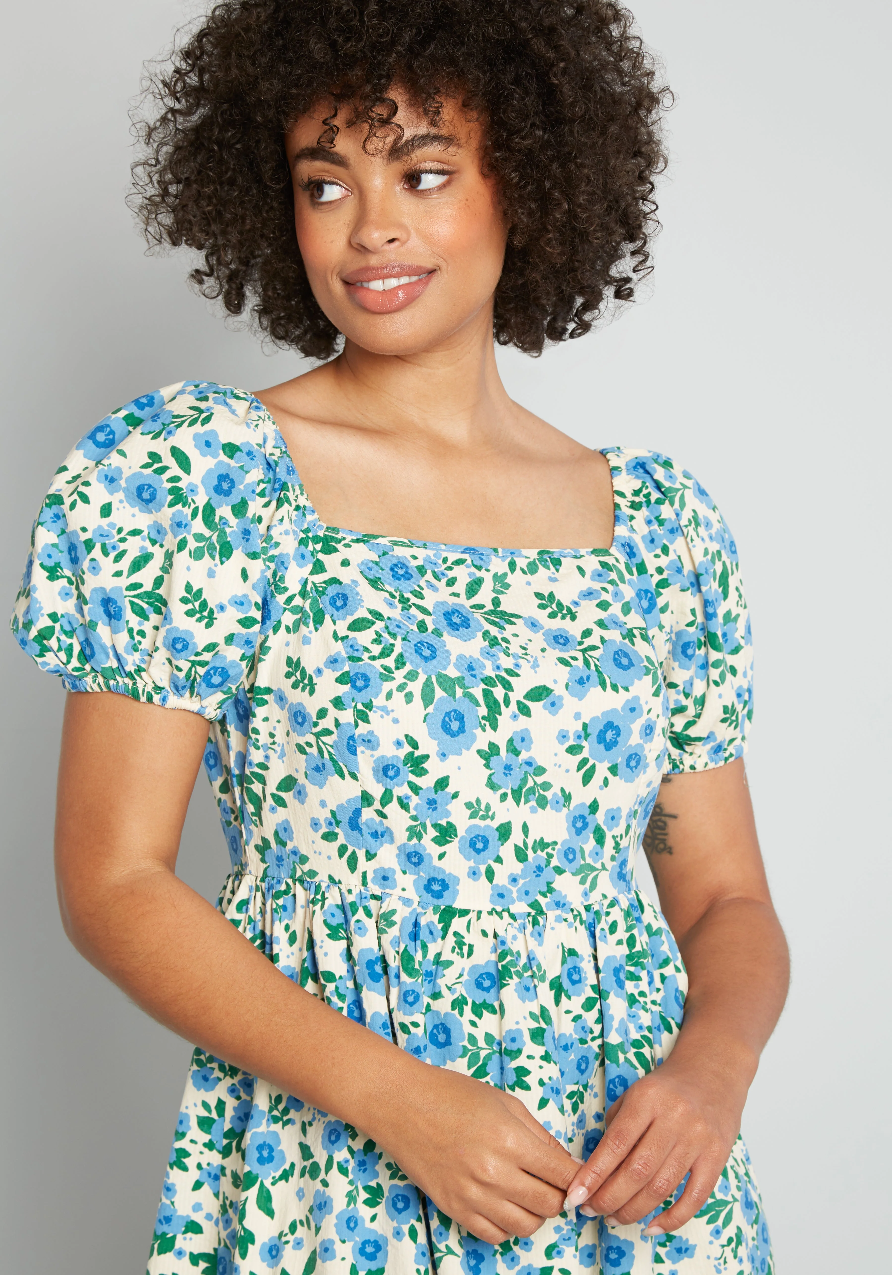Dreamy and Demure Mini Dress - Olabens