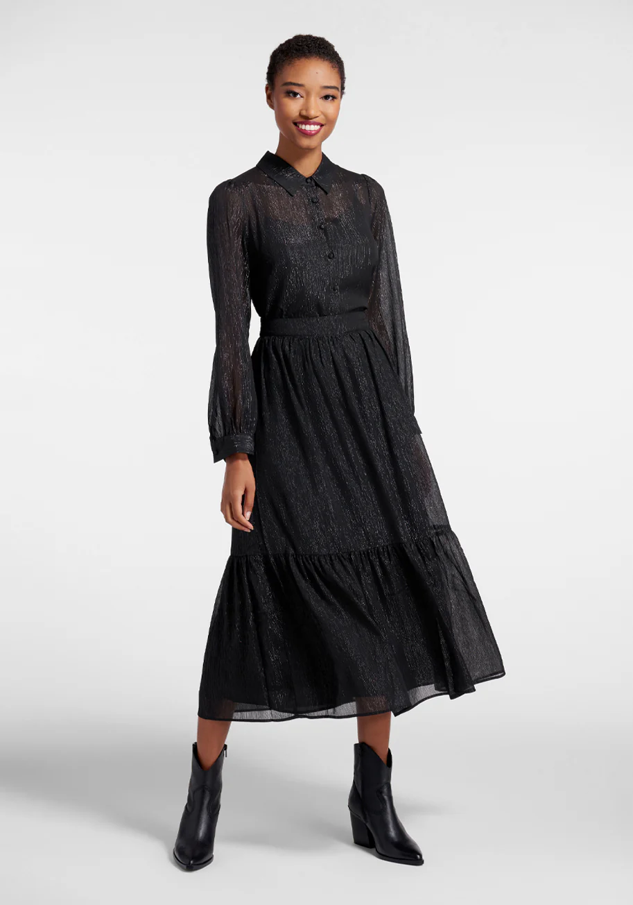 Shimmering Rainfall Midi Skirt - Olabens