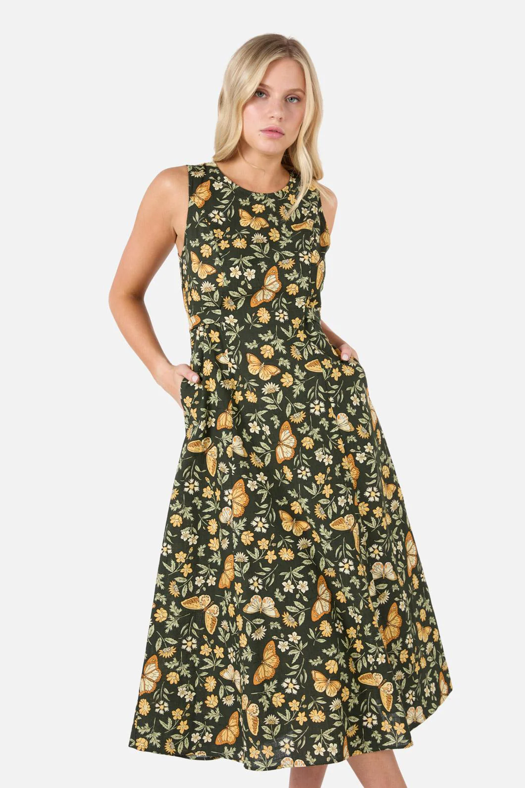 Yvette Butterfly Midi Dress - Olabens