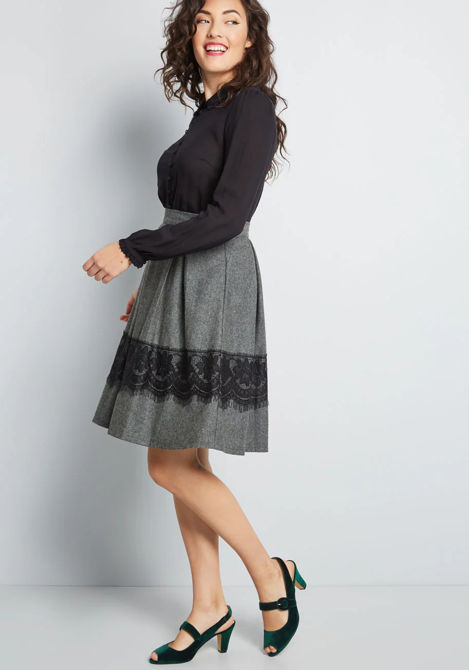 Whirl Record A-Line Skirt - Olabens
