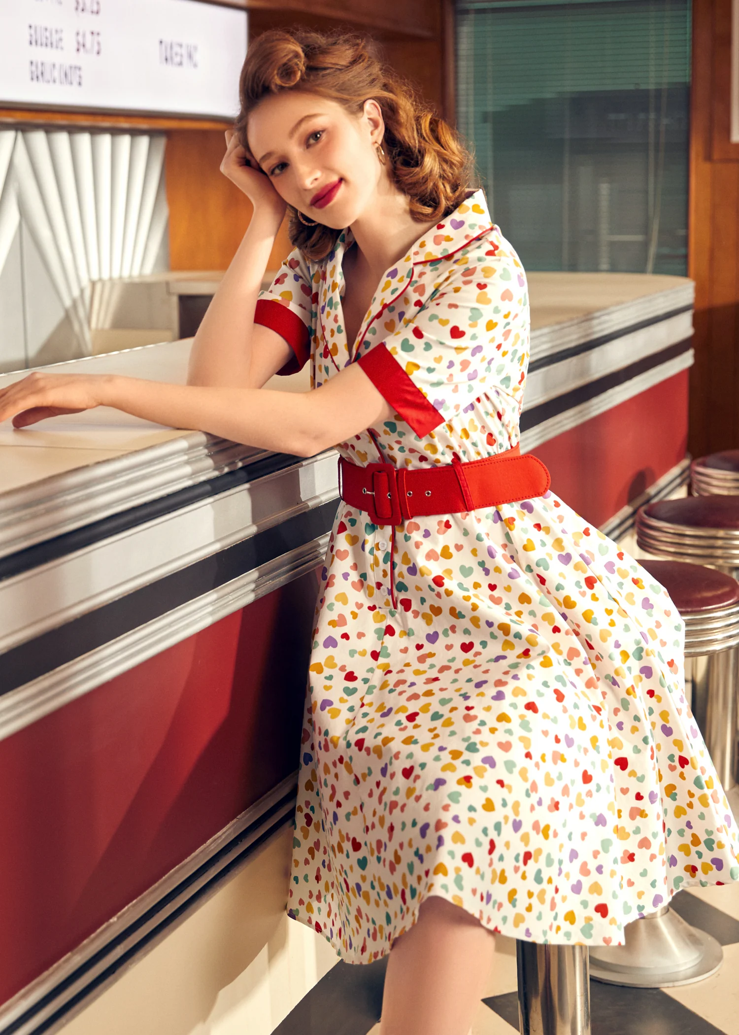 Elegant Epoch Belted Shirtdress - Olabens