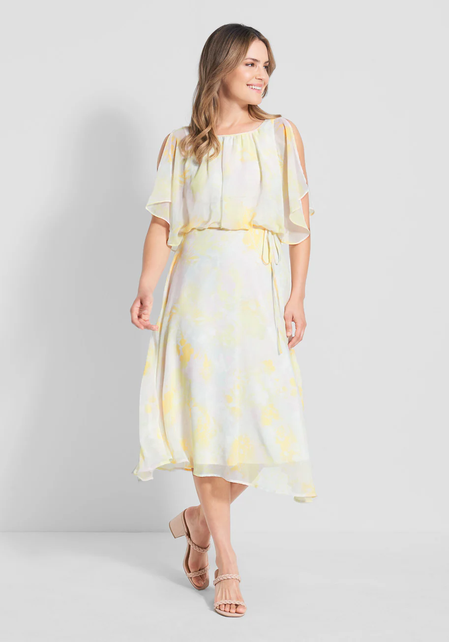 Flutter of Flattery Midi Dress - Olabens