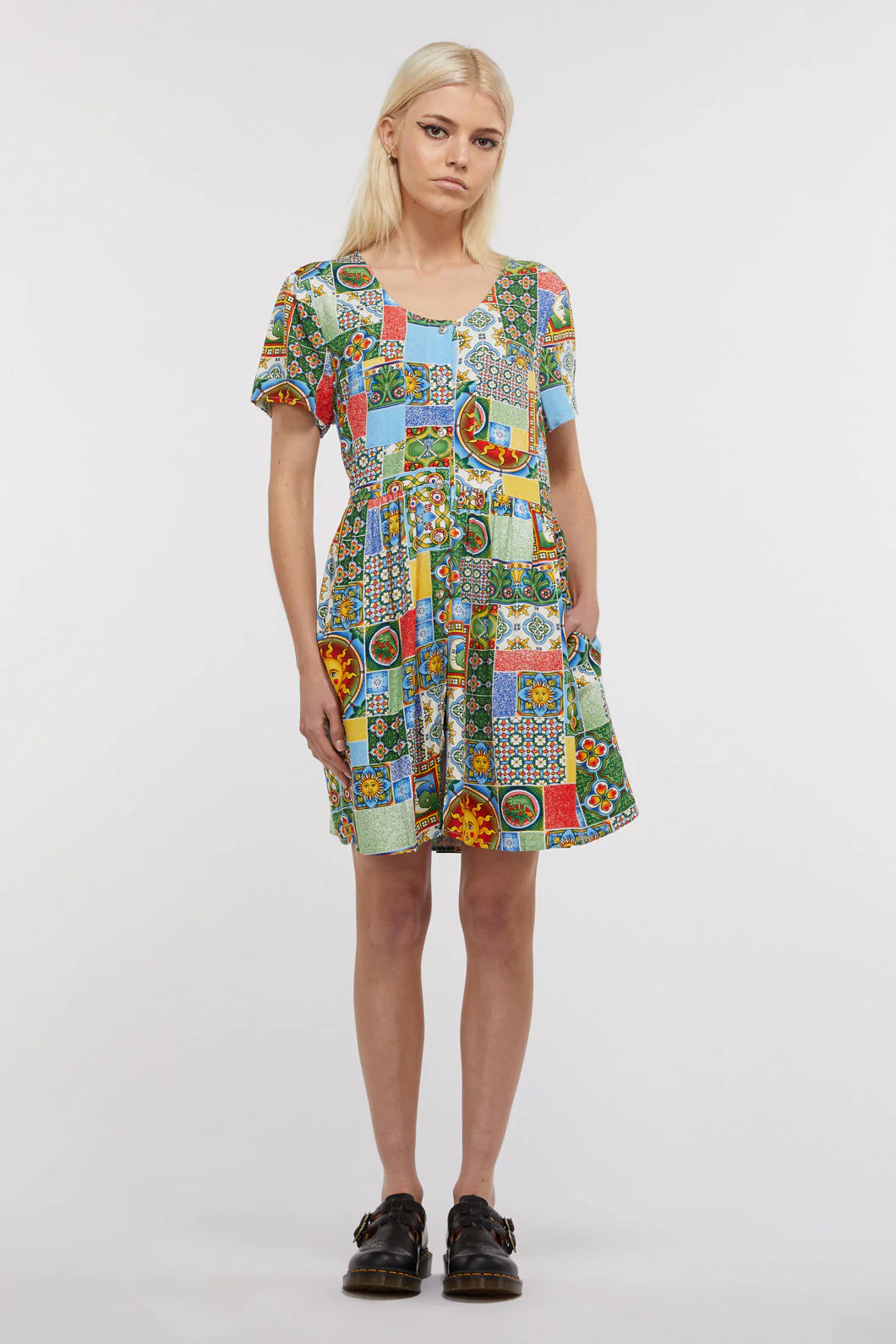 Majolica Viscose Baby Doll Dress - Olabens