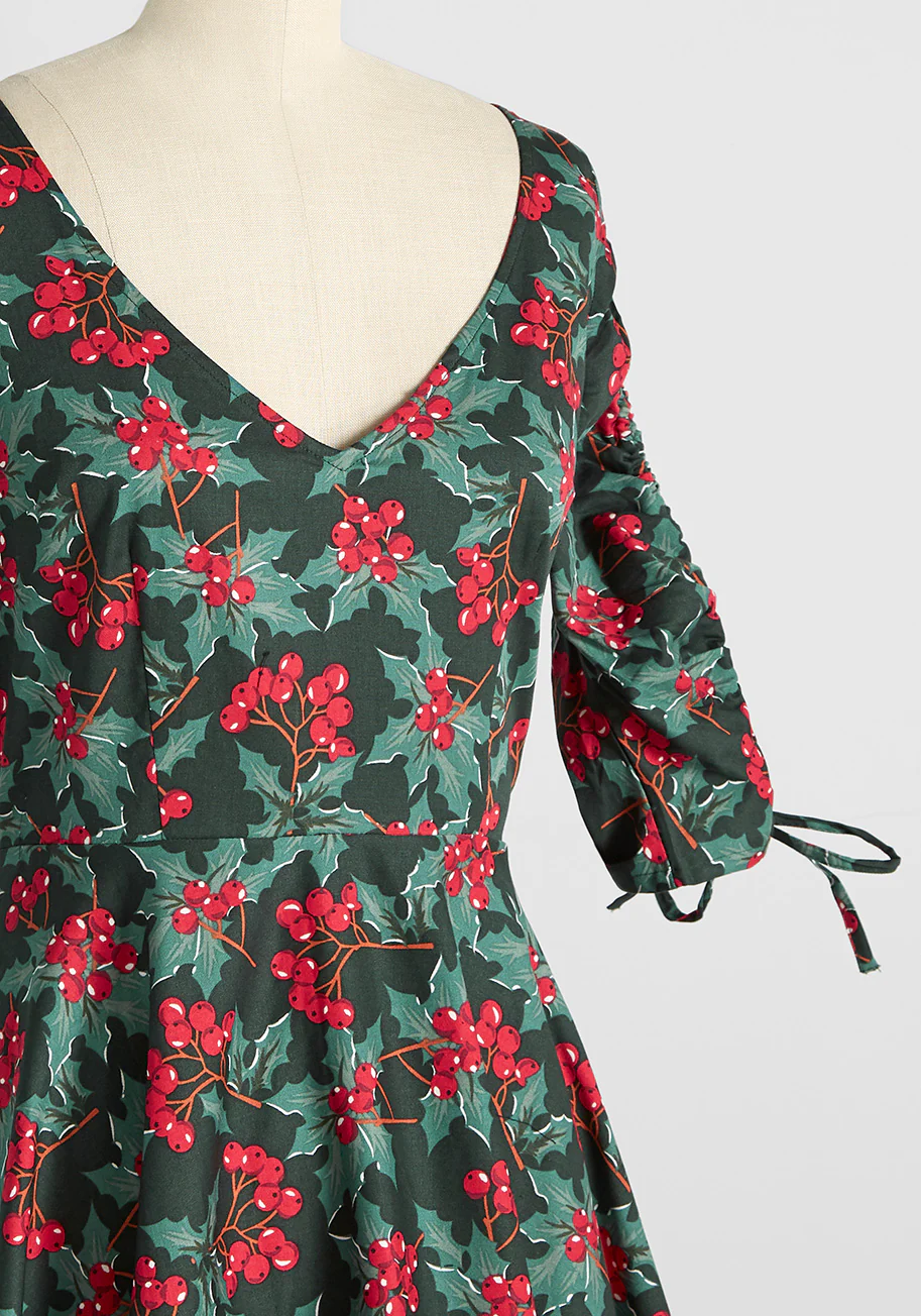 Decking The Halls Swing Dress - Olabens