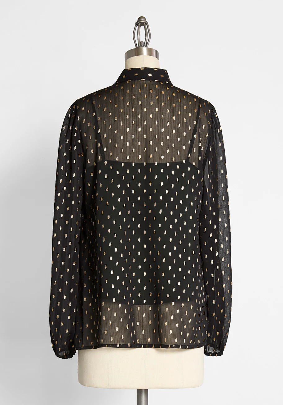 Long Term Goals Tie-Neck Blouse - Olabens