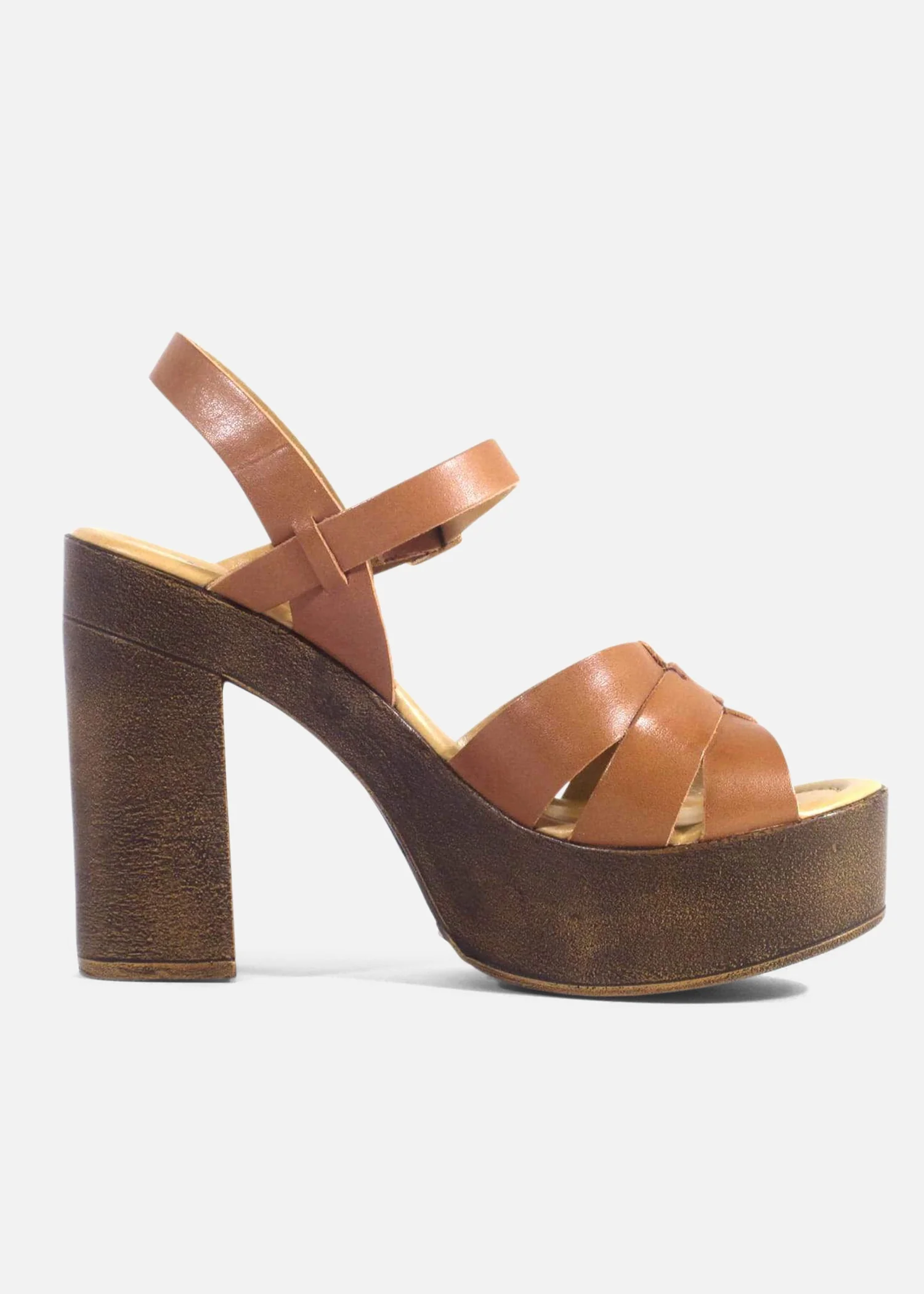 Hollie Wooden Platform Heels - Olabens
